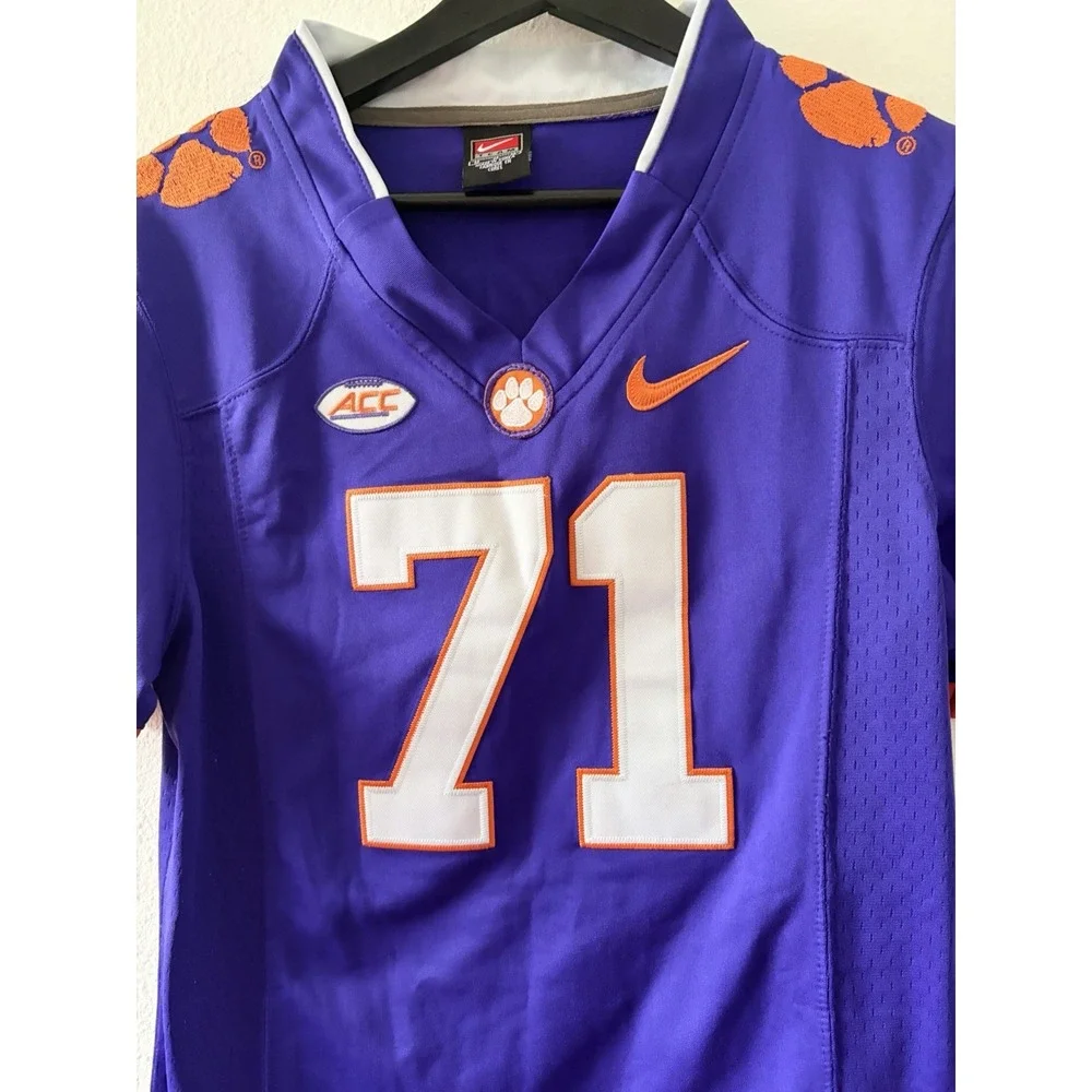 Nike Clemson Tigers #71 Leigh Purple Football Jersey Woman  Size Medium M ACC